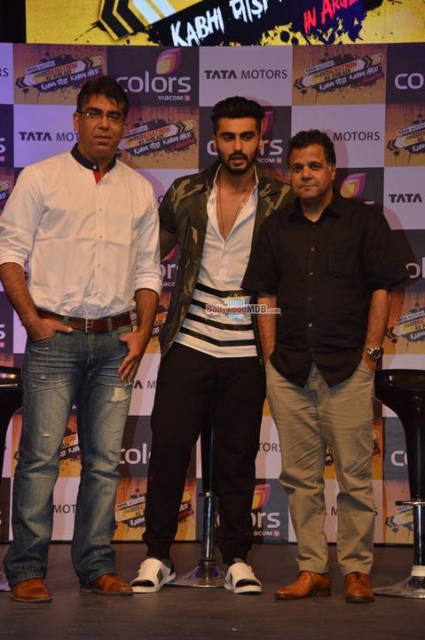Arjun Kapoor along with Celeb Contestants at the launch of 'Khatron Ke Khiladi' new season