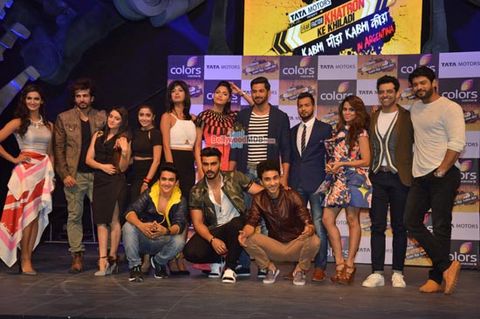 Arjun Kapoor along with Celeb Contestants at the launch of 'Khatron Ke Khiladi' new season