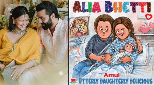 Amul wishes Ranbir Kapoor and Alia Bhatt a happy parenthood experience with its new poster. Look at this adorable poster created by Amul