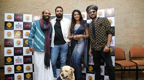 Star cast of 777 Charlie interacts with media 