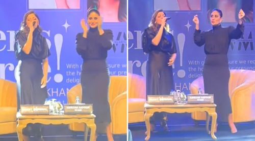 Glamorous actress Kareena Kapoor taps her foot as singer Kanika Kapoor sings a song; Check out here!