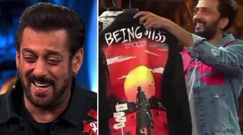Salman Khan wears the ‘Being Bahu’ jacket gifted by close friend Riteish Deshmukh in the Weekend ka War episode
