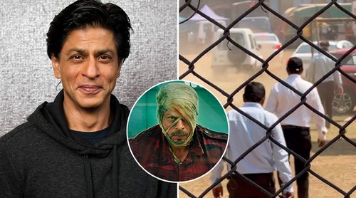 Bollywood’s Badshah Shah Rukh Khan makes an entry at the Andrews College in Bandra for Jawan shoot