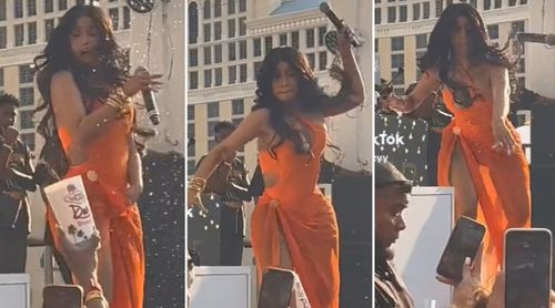 Controversy! Singer Cardi B THROWS Mike From Stage As Fans Threw Drinks On Her (Watch Video)