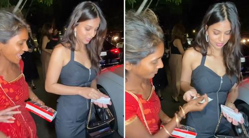 Wow! Suhana Khan's HEARTFELT Gesture Of Helping The Needy Amidst A Crowd Before Entering Her Car Is The SWEETEST THING On The Internet Today! (Watch Video)