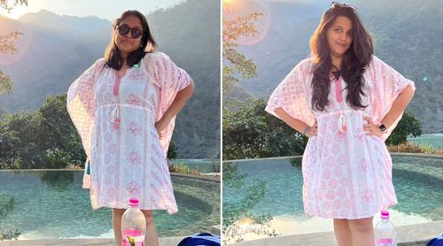 Supriya Pathak poses similarly to her daughter Sanah Kapur in an identical ensemble on vacation; watch out for PICS!