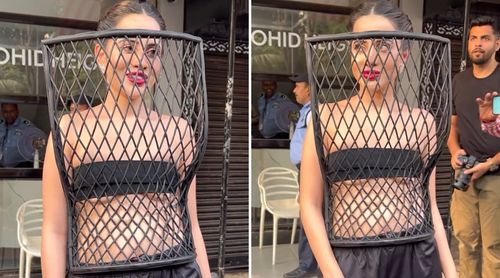 Uorfi Javed STUNS The Internet With Yet Another Bizarre Outfit; Wears A Shield (Watch Video)