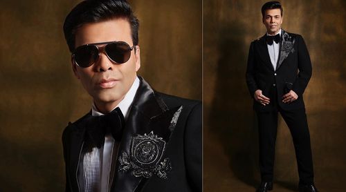 Karan Johar sets style goals in this black tuxedo by Manish Malhotra