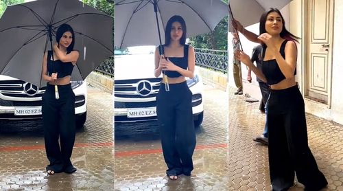 Mouni Roy gets trolled by netizens for wearing baggy pants in rain