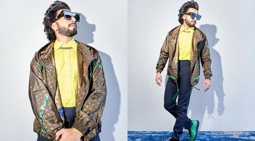 Ranveer Singh looks dapper in a brown Louis Vuitton ensemble for the NBA All star game