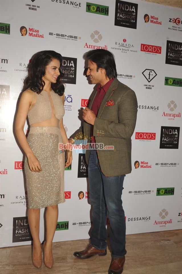 Vivek Oberoi and Kangna Ranaut at the unveiling of 'Indian Resort wear Fashion Calendar 2014'
