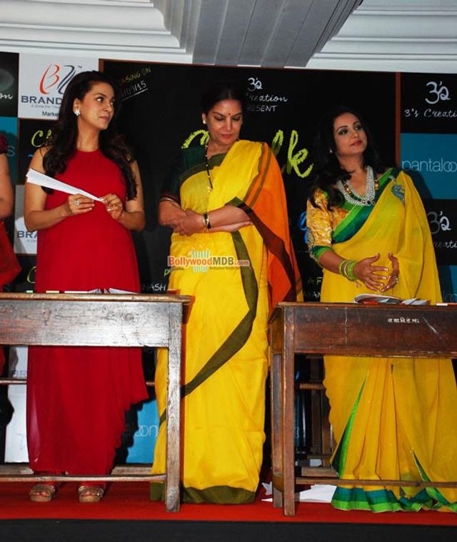 Juhi Chawla, Ritu Shivpuri, Navneet Kaur Dhillon, Divya Dutta and Shabana Azmi at the mahurat of film 'Chalk and Duster'