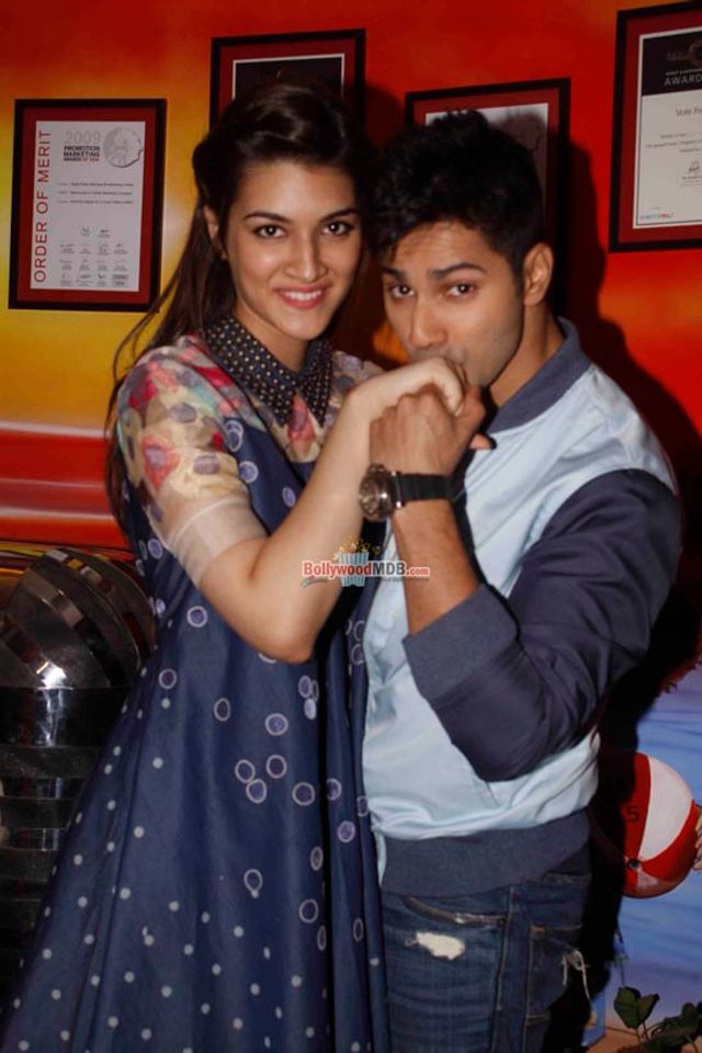 Varun Dhawan and Kriti Sanon during the promotion of film 'Dilwale' at RED FM