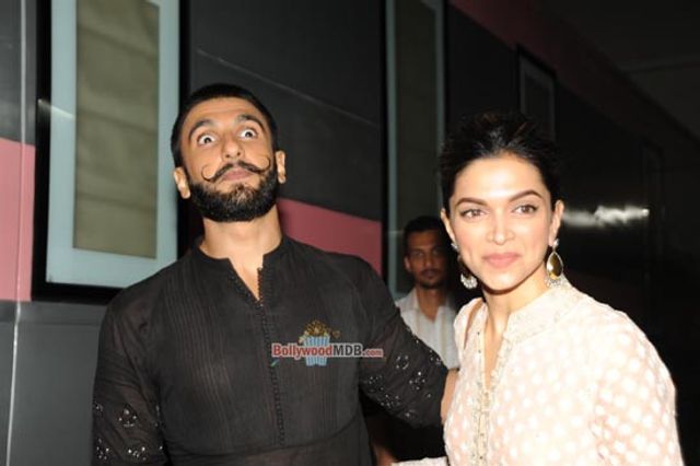 Deepika Padukone and Ranveer Singh at film 'Bajirao Mastani' media interactions
