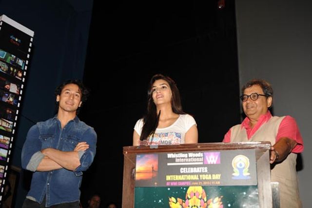 Tiger Shroff, Kriti Sanon, Subhash Ghai Celebrate World Yoga Day at Whistling Woods International