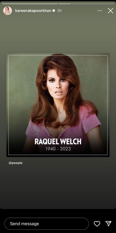 401px x 800px - Kareena Kapoor Khan SHARES a photo of Late actor Raquel Welch who passed  away at the age of 82!