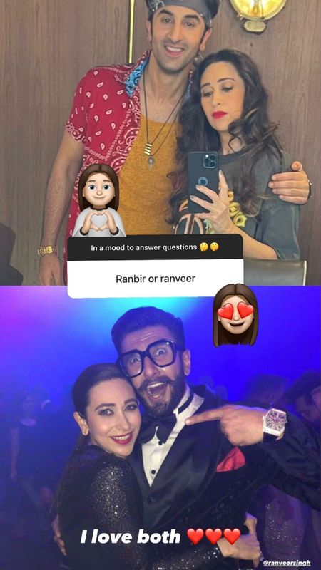 Karisma Kapoor calls Ranveer Singh and Ranbir Kapoor her