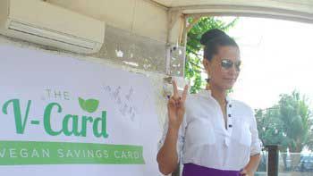 Neha Dhupia launches PETA's V-Card