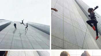 Check out daredevil stunt of Shraddha Kapoor, hangs from a 34 storey building in Mumbai