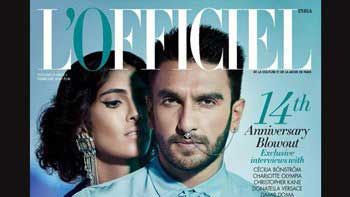 Ranveer Singh sports septum ring for L'Officiel magazine cover