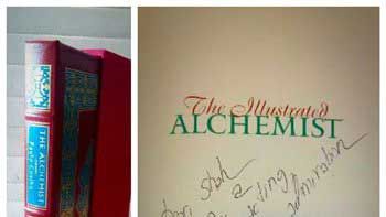 Shah Rukh Khan gets 'The Alchemist' copy autographed by Paulo Coelho