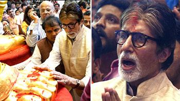 Amitabh Bachchan attends aarti at Lalbaugcha Raja