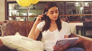 Be it at parties or on sets, work is still a priority for Alia Bhatt!
