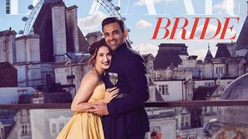 Newlyweds Zaheer Khan-Sagarika Ghatge pose for Harper’s Bazaar Bride cover!