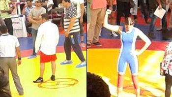 Salman Khan and Anushka Sharma spotted shooting in a wrestling ring