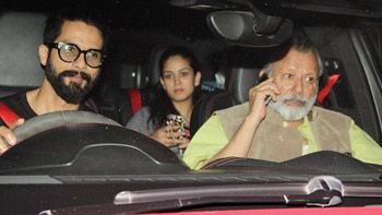 Shahid-Mira attend screening of Rangoon with father Pankaj Kapoor