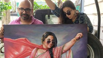 Tumhari Sulu's signature pose is now Vidya Balan’s wall painting!