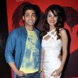 Lead pair of 'I Dont Luv U' at the music launch of their upcoming film.