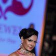 Singer Shibani Kashyap performs on ramp during the Aks Jewels show at IIJW 2014