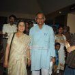 Sonali Kulkarni, Dr Prakash Baba Amte with wife Mandakini Amte at the special screening of Marathi film 'Dr Prakash Baba Amte'
