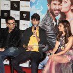 Shahid Kapoor, Alia Bhatt, Karan Johar, Vikas Bahl at the Trailer Launch of 'Shaandaar'