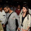 Anushka Sharma and Virat Kohli snapped on arrival from Australia after Cricket World Cup 2015 at Mumbai International Airport