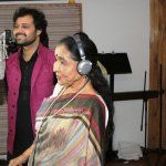 Asha Bhosle along with Music Director Mudasir Ali Snapped at Song Recording
