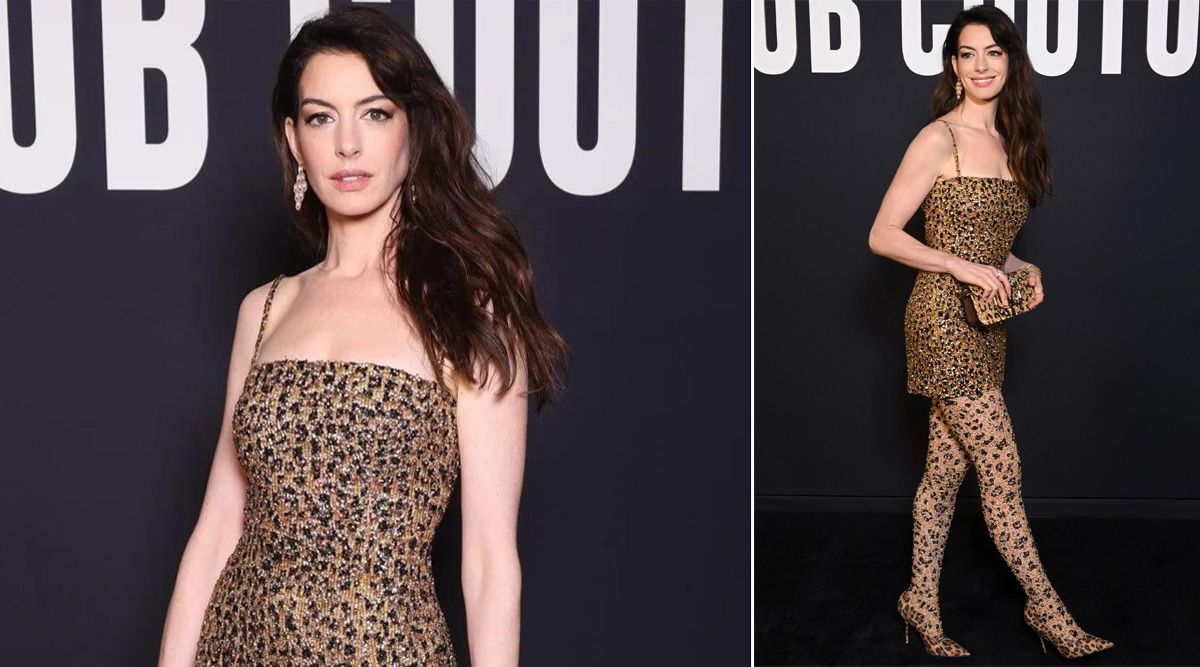 Anne Hathaway wears Leopard printed dress ; makes a BOLD statement at the Valentino Haute Couture show; See pics!