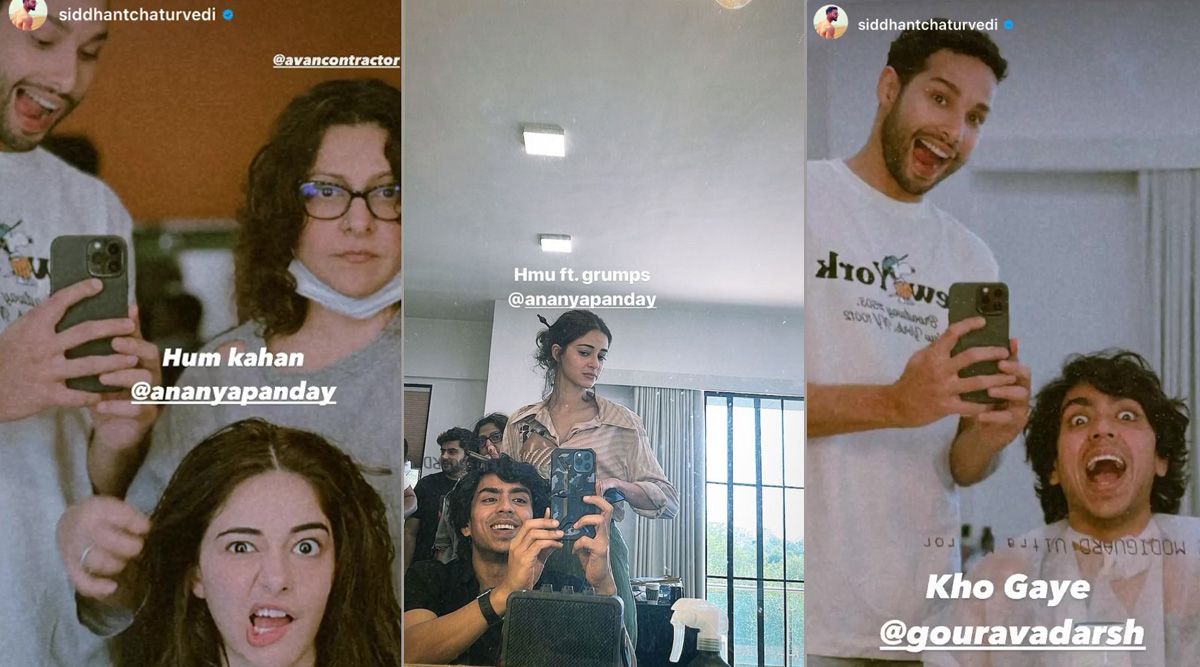 Ananya Panday, Siddhant Chaturvedi, and Adarsh Gourav start shooting Kho Gaye Hum Kaha. Drops photos from the set "Behind the Scenes"