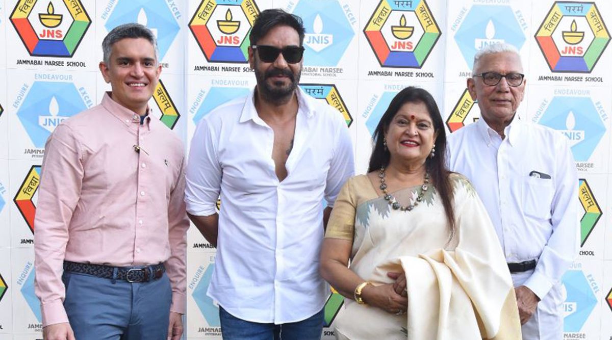 Ajay Devgn was spotted at a sporting event at Jamnabai Narsee School.