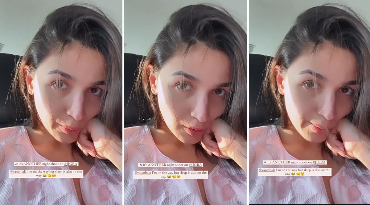 Jigra: Alia Bhatt Goes Barefaced For Her Upcoming Film's Night Shoot; Check Out Her Must-See Selfie That Will Leave You Amazed! (View Pic)