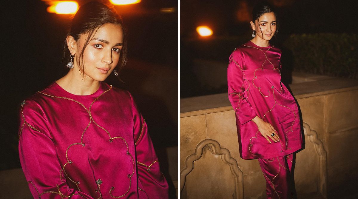 Alia Bhatt Channels Her 'Desi Diva' Vibe In Raw Mango Kurta-Pant set 