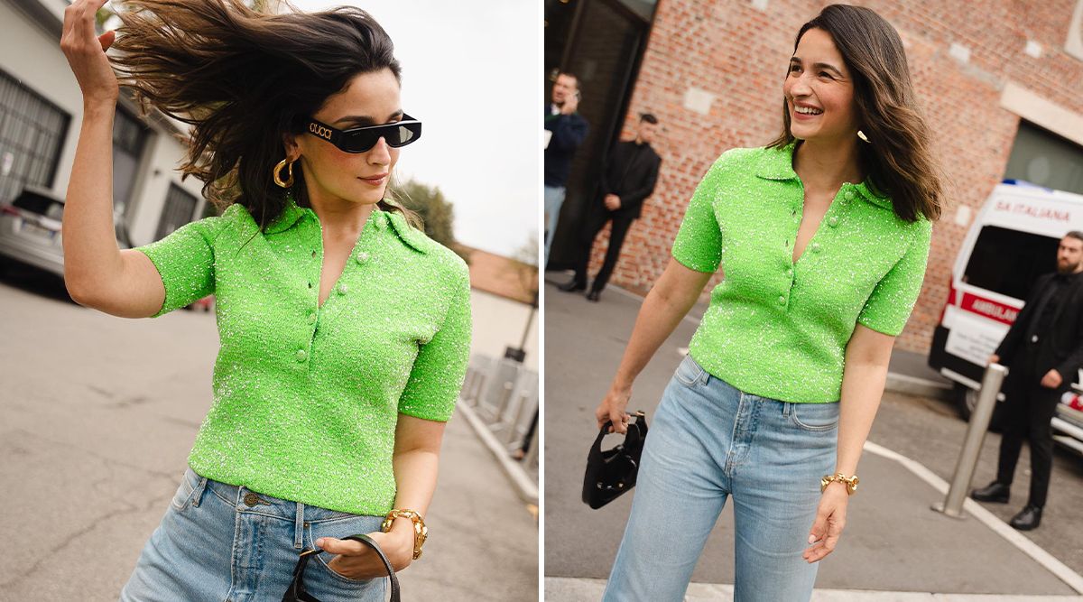 Alia Bhatt's Breathtaking Neon Green Look At Gucci's Milan show, Check Out Her Stylish Pose Before The Event! (View Pics)