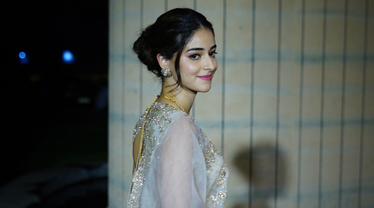 Ananya Panday in a shimmering golden lehenga by Anushree Reddy is a sight to behold