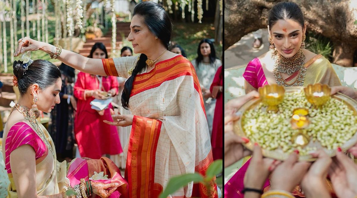 Athiya Shetty SHARES NEW pictures from her wedding festivities; looks adorable getting a hug from KL Rahul