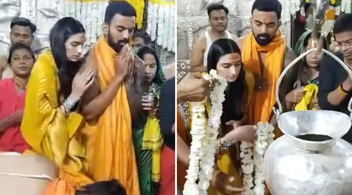 Athiya Shetty-KL Rahul take a holy trip to Ujjain to seek blessing at the famous Mahakaleshwar temple; SEE PICS!