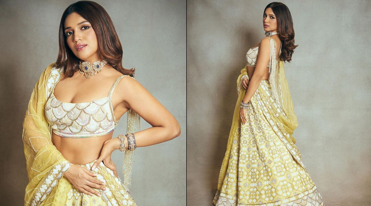 Bhumi Pednekar sets the bar high this festive season in a white-yellow Manish Malhotra lehenga