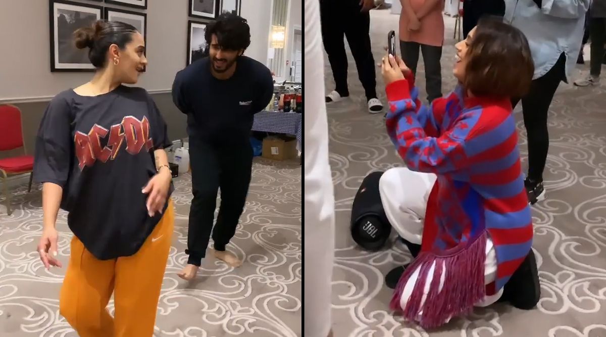 Bhumi Pednekar records the dance, and Arjun Kapoor shakes a leg to ‘Chokra Jawan’