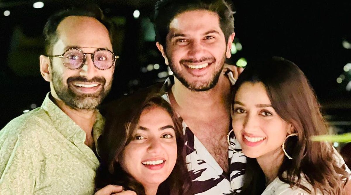 Dulquer Salmaan, wife Amal pose with Fahadh Faasil, Nazriya Nazim for a perfect ‘familia’ photo