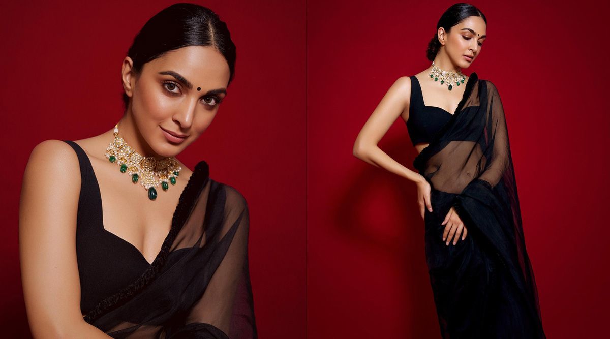 Kiara Advani exudes grace in a black organza saree for Jugjugg Jeeyo promotions